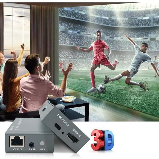 Alt view image 5 of 7 - WRIARICH HDMI Extender Over Cat5e/6 up to 1080P@60Hz 196ft/60m with IR Control, FHD HDMI Supports Laptop DVD PS3/4 HD Box, Gaming, Video Production and More