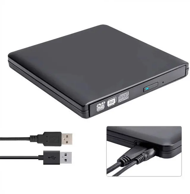 Alt view image 4 of 7 - WRIARICH Aluminum External CD DVD Drive USB 3.0 Type-C Portable DVD/CD ROM +/-RW Drive Burner Rewriter for Windows 10 Laptop Desktop PC, MacBook Pro/ Air, iMac Black