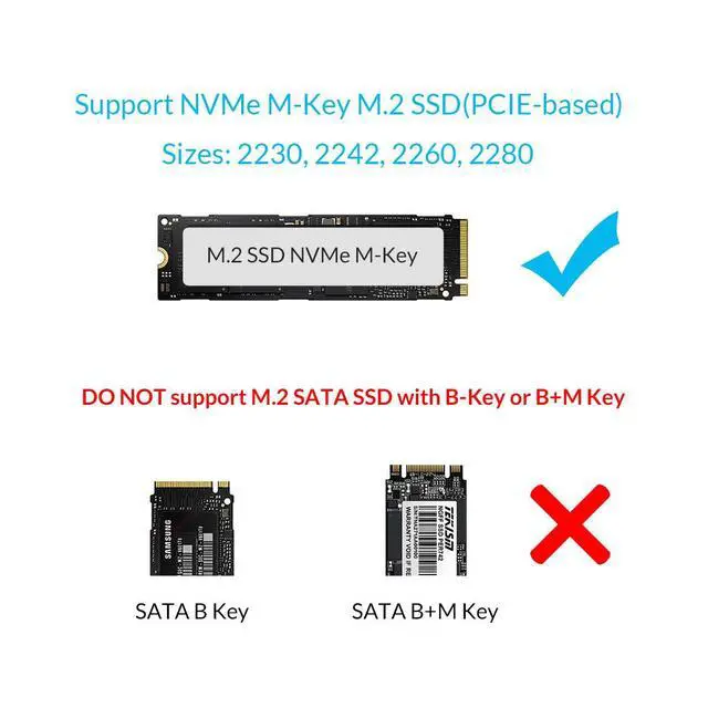 Alt view image 5 of 7 - WRIARICH M.2 SSD Enclosure USB 3.1 USB C to NVMe M.2 Adapter Transparent USB 3.1 Type C Gen 2 10Gbps to M-Key Hard Drive Caddy External Case for 2230/2242/2260/2280 Support UASP, Tool-Free -Silver