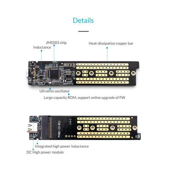 Alt view image 5 of 7 - WRIARICH Transparent NVMe M.2 Enclosure Tool-Free USB3.1 Type-C Gen2 10Gbps to M.2 SSD Enclosure for Intel 660p/Samsung 970 EVO/Samsung970 Pro 2230/2242/2260/2280 PCIe NVMe M-Key SSD up to 2TB-Red