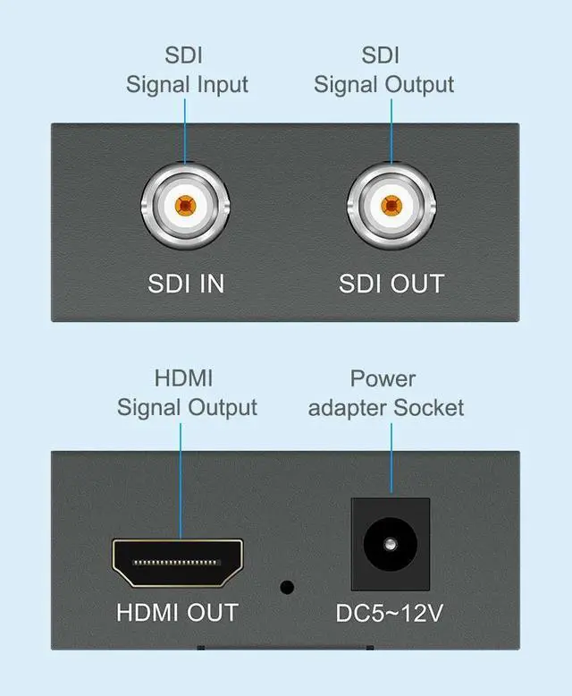 Alt view image 3 of 7 - SDI to HDMI, 3G-SDI/HD-SDI/SD-SDI to HDMI Converter Adapter,SDI in HDMI Out, SDI in SDI Out Loopout 1080P @60Hz Video Audio Splitter, Auto Format Detection and Stereo Audio De-embedder, Support HDCP