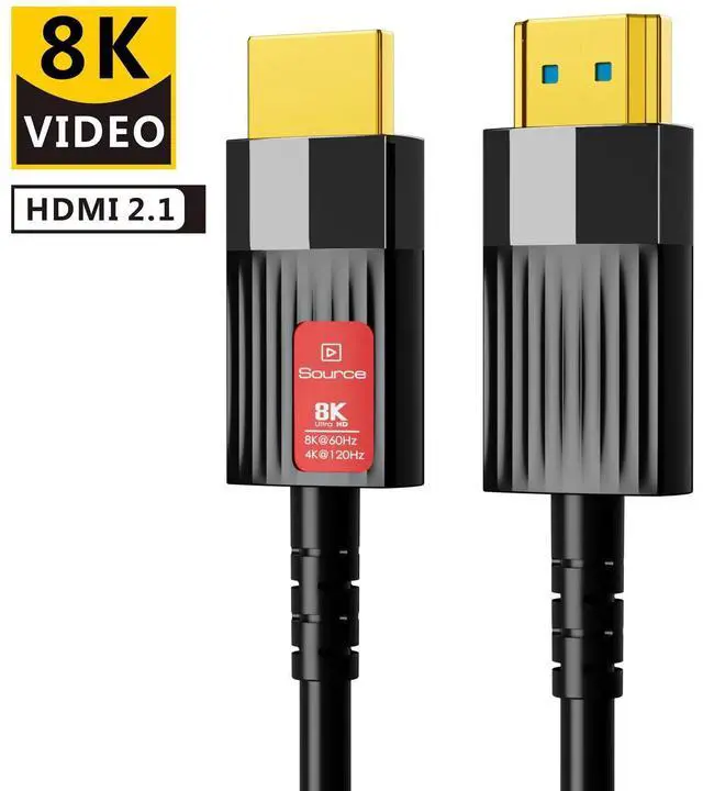 Main image of 8K HDMI Fiber Optic Cable 16FT (8K@60Hz 4K@120Hz, HDR10, in-Wall CL3 Rated, 48Gbps High Speed, HDCP2.3, eARC) - Long HDMI Cable For Home Theatre, HDTV, Gaming Consoles, Streaming Devices