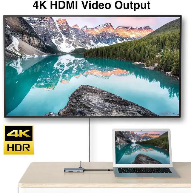 Alt view image 7 of 7 - USB C Hub HDMI Adapter, 8 in 1 Type C Hub to HDMI 4k,1000M Ethernet, 3 USB 3.0 Ports,60W Power Delivery,SD/TF Card Readers Compatible with MacBook Pro 13/15(Thunderbolt 3),2018 Mac Air,Chromebook