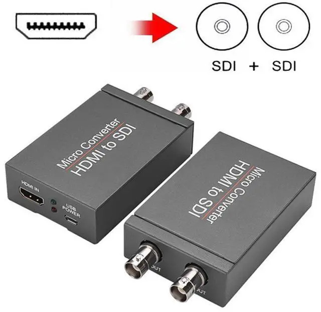 Main image of HDMI to SDI Converter, Micro Converter One HDMI in Two SDI Output (with Power Supply Adapter, Audio Embedder Support HDMI 1.3, 3G/HD-SDI Auto Format Detection Extender for Camera CCTV