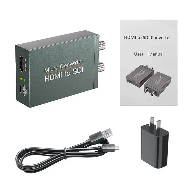 Alt view image 7 of 7 - 1080P HDMI to SDI Converter, HDMI to SD-SDI HD-SDI 3G-SDI Audio Video Adapter,Support HDCP 1.3 1080P 60Hz for Camera Home Theater Monitora (with Power Supply)