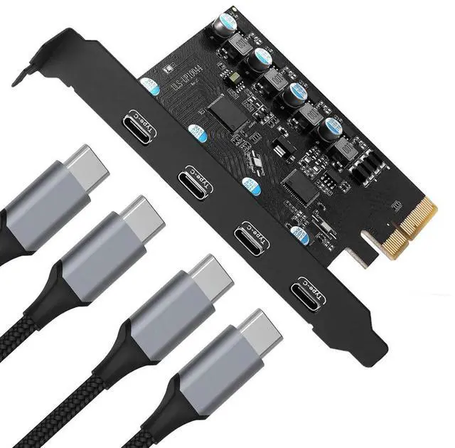 Main image of WRIARICH PCIE USB 3.2 Card 4 Ports USB C, PCI Expree to USB Expansion Card Super Speed 10Gbps PCI-e USB3.2 Hub Controller Adapter for Windows 11/10/8/7/XP/Vista