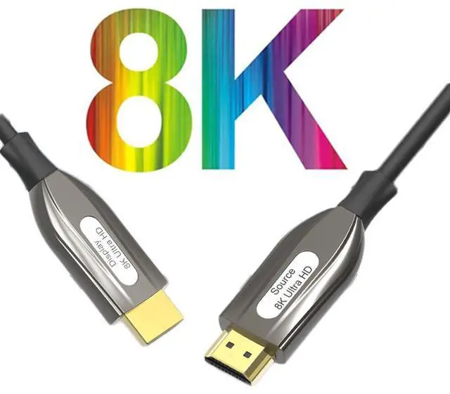 Main image of 8K HDMI Fiber Optic Cable 16FT/5M, High Speed 48Gbps HDMI2.1 HD Cable -4K@120Hz 8K@60Hz, ARC, CEC, EDID, 3D, HDCP 2.2 & 2.3, HDR 10 Compatible with Roku TV/PS5/HDTV/Blu-ray