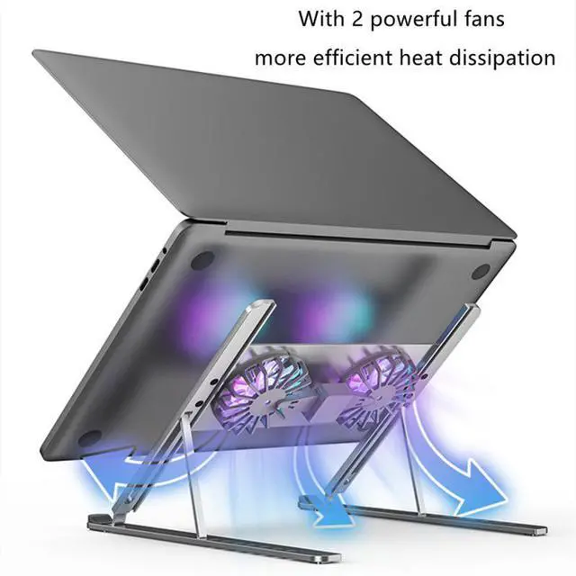 Main image of Ultrabook Tablet Stand with Dual High-speed Cooling Fan, Laptop Tablet Mount for MacBook Pro and All 11-17.3 Inches Tablet or Laptop Notebook, Laptop Tablet Stands Adjustable, Ergonomic Computer Stand