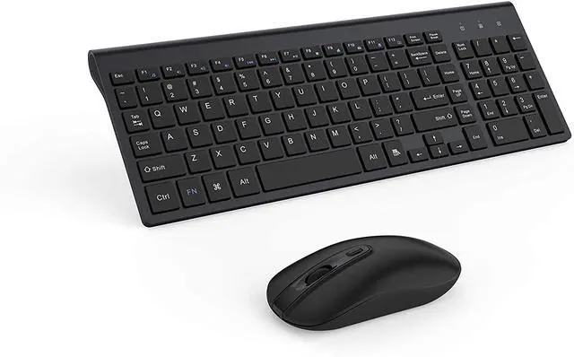 Main image of E168 Wireless Keyboard and Mouse Combo Keyboard and Mouse Included, 2.4GHz Dropout-Free Connection,with Number Pad, Mouse and Keyboard, Standard Packaging-(Black)