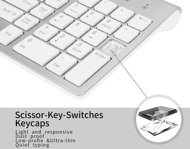 Alt view image 3 of 7 - E168 Wireless Keyboard and Mouse Combo, Wireless Keyboard and Mouse 2.4GHz Full Size Ultra-Thin Keyboard Mouse for Computer, Laptop, PC, Desktop, Windows 7, 8, 10 -White