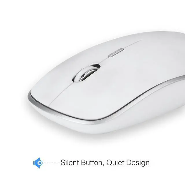 Alt view image 6 of 7 - E168 Wireless Keyboard and Mouse Combo, Wireless Keyboard and Mouse 2.4GHz Full Size Ultra-Thin Keyboard Mouse for Computer, Laptop, PC, Desktop, Windows 7, 8, 10 -White