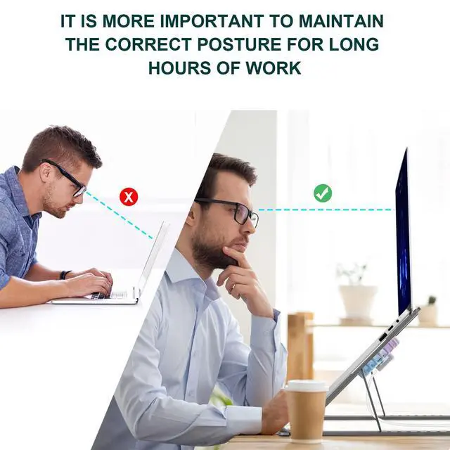 Alt view image 7 of 7 - WRIARICH Laptop Tablet Stand with Dual High-speed Fan, Foldable Computer Riser, Ergonomic Laptop Tablets Elevator for Desk, Metal Holder Compatible with 11-17.3 inch Tablet Notebook
