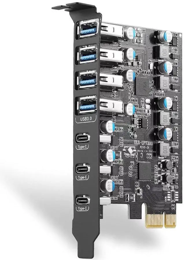 Main image of WRIARICH(4X USB 3.0 A,3X USB C) 7 Port PCIE Expansion Card, USB 3.0 Superspeed 5Gbps Front Expansion Card, Internal USB Hub Converter for Win XP Win7 Win 8 Win 10 Win 11 Linux