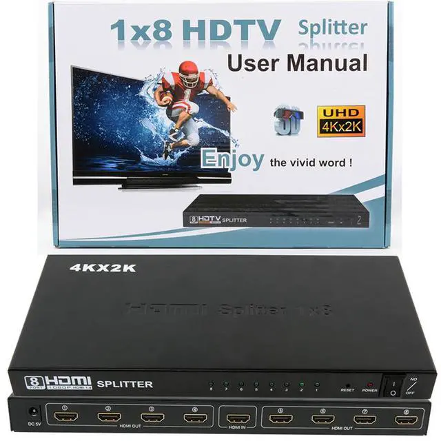Alt view image 3 of 7 - 4K Ultra Clear HDMI Splitter Full HD 1080P 3D HDMI Converter With EU/US Plug Power Adapter HDMI 1 IN 8 Out Multi Ports Splitter for 4K x 2K Full HD 1080P & 3D, Compatible with Xbox, PS3/4, Fire Stick