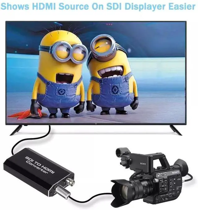 Alt view image 6 of 7 - 1080P SDI to HDMI Converter, SDI to HDMI Audio De-embedder Support 3G-SDI, HD-SDI, SD-SDI Auto Format Detection and Stereo Audio De-embedder, SDI Loopout (OZH5-1)