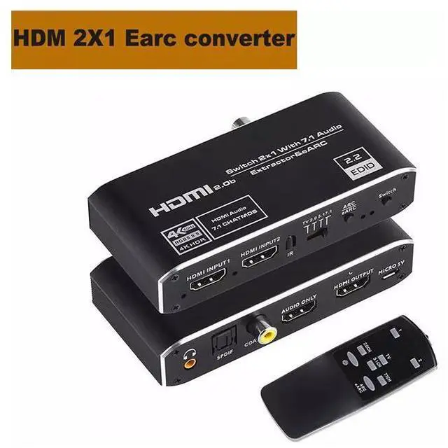 Main image of HDMI 2.0b Switch with Audio Extractor, Ultra HD 4K HDMI Switcher,HDMI to HDMI + HDMI 7.1CH + Optical Toslink SPDIF + 3.5mm Audio Supports HDCP 2.3 4K@60Hz, 3D, 1080P for PS4/PS5, Xbox, Roku, Apple TV