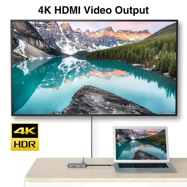 Alt view image 6 of 7 - WRIARICH USB Type C Hub/Thunderbolt 3 Hub (8-in-1) 5Gbps Adapter with Ethernet Port, USB C to HDMI 4K, USB 3 Ports, SD & Micro SD Card Reader, and USB-C Power Delivery. MacBook Pro & Air Compatible