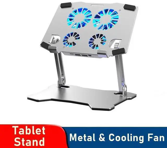 Main image of Tablet Stand with 4 High-speed Cooling Fan, Adjustable Tablet Stand, Tablet Riser for MacBook Pro and Air 9" 10" 11" 12.9 inch, Tablet Stands Adjustable, Ergonomic Computer Stand, Notebook Stand