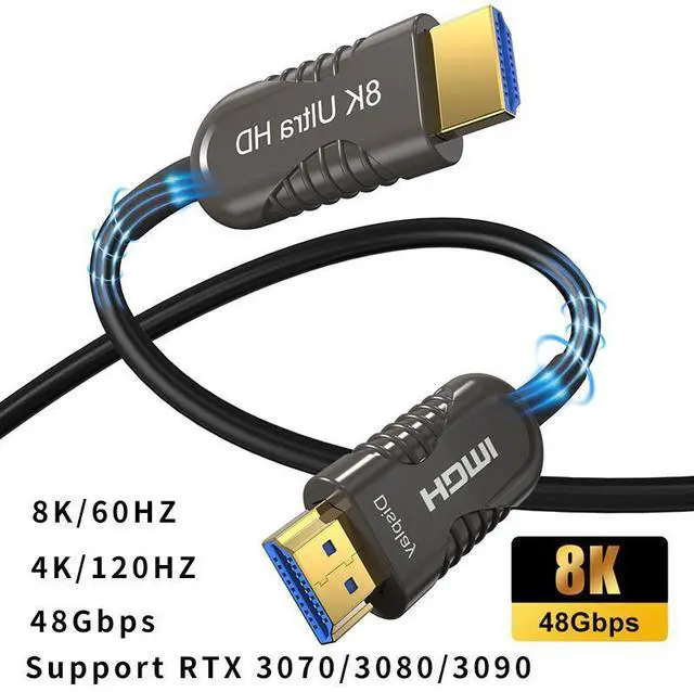 Main image of 8K Fiber Optic HDMI 2.1 Cable 16ft,8K HDMI Cable 48Gbps,High Speed HDMI Cable,4K@120Hz 8K@60Hz HDMI Cord Compatible with Roku TV PS5 HDTV Blu-ray Xbox PS4 PS5