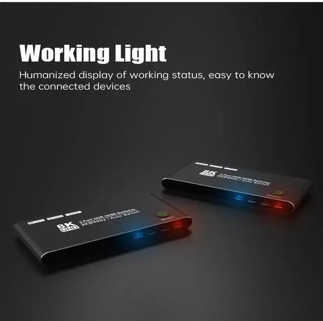 Alt view image 5 of 7 - WRIARICH HDMI-Compatible 2.1 8K High Speed 48Gbps Directional Switch 3 in 1out 8K 60Hz 4K 120Hz Splitter Converter