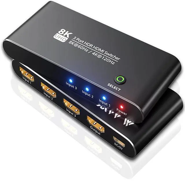 Main image of WRIARICH Aluminum Shell HDMI 2.1 Switch 8K Directional 8K@60Hz 4K@120Hz 1440P@165Hz 1080P@240Hz 3in 1out High Speed 48Gbps eARC Converter Compatible with Xbox X PS5