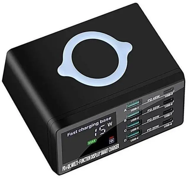 Main image of WRIARICH Charging Station, 110W 8-Port USB Fast Charger with QC 3.0 & PD3.0, Compatible with Apple & Other Brand Cell Phones
