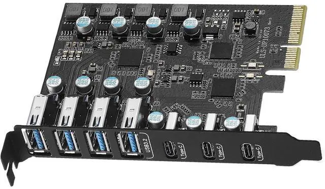 Main image of WRIARICH PCI-E to 10Gbps USB3.2 7-Port(3*USB C - 4*USB A) Expansion Card,PCI Express USB Add in Card, Internal USB Hub Converter for Desktop PC Host Card Support Windows 10/8/7/XP and MAC OS