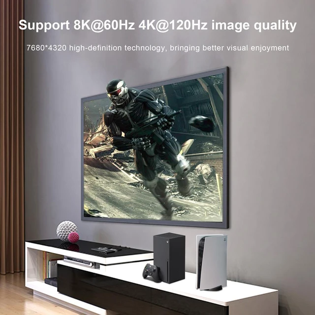 Alt view image 7 of 7 - WRIARICH HDMI Switch with IR Remote, 8K 4K 120hz Ultra HD 8K High Speed 48Gbps Directional HDMI Switch 3in 1out 8K@60Hz 4K@120Hz Splitter Converter Compatible with Xbox PS5 Projectors Monitors