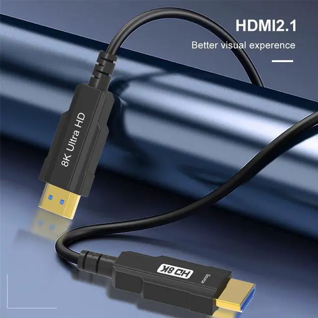 Alt view image 2 of 7 - WRIARICH 8K Fiber Optic HDMI Cable 16ft,Fiber HDMI 2.1 Fiber Optic Long cable in-Wall Supports 8K@60Hz, 4K@120Hz, 48Gbps, eARC, HDR10, 4:4:4 Compatible with Apple TV / PS5 / RTX 3090/3080 and More