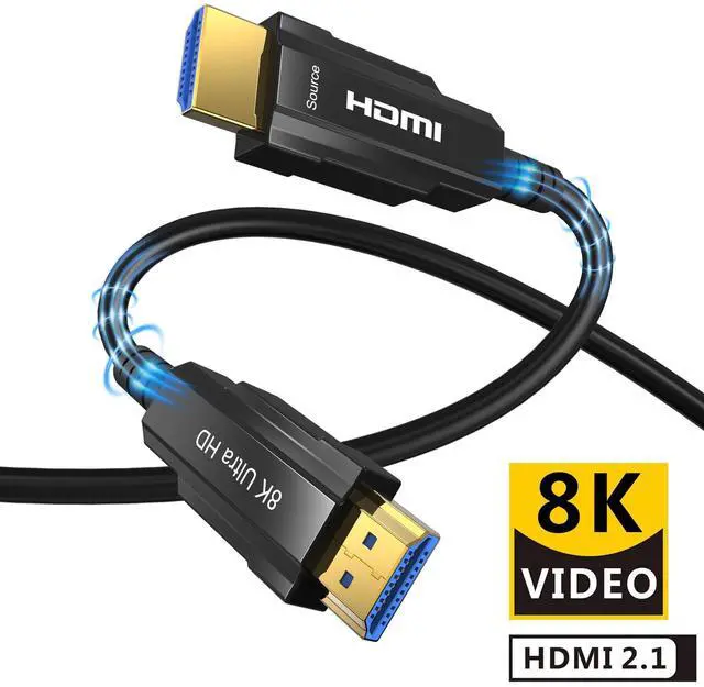Main image of WRIARICH 8K Fiber Optic HDMI Cable 16ft,Fiber HDMI 2.1 Fiber Optic Long cable in-Wall Supports 8K@60Hz, 4K@120Hz, 48Gbps, eARC, HDR10, 4:4:4 Compatible with Apple TV / PS5 / RTX 3090/3080 and More