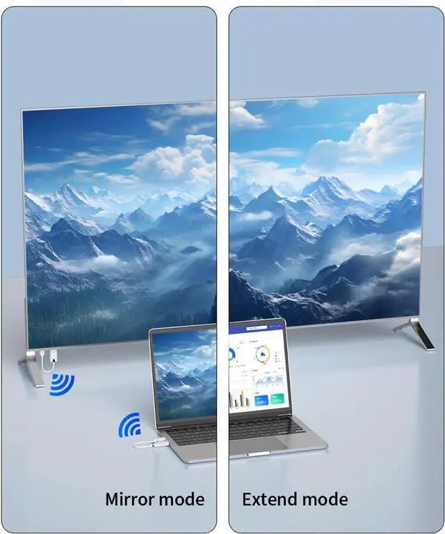 Alt view image 6 of 7 - WRIARICH Wireless 1080P@60Hz HDMI Extender up to 30m (100ft), Compact Design, 2.4G&5G Wireless Frequency Bands, No Need App for Desktop, PC, TV Box, PS4/5 to TV/Projector/Monitor