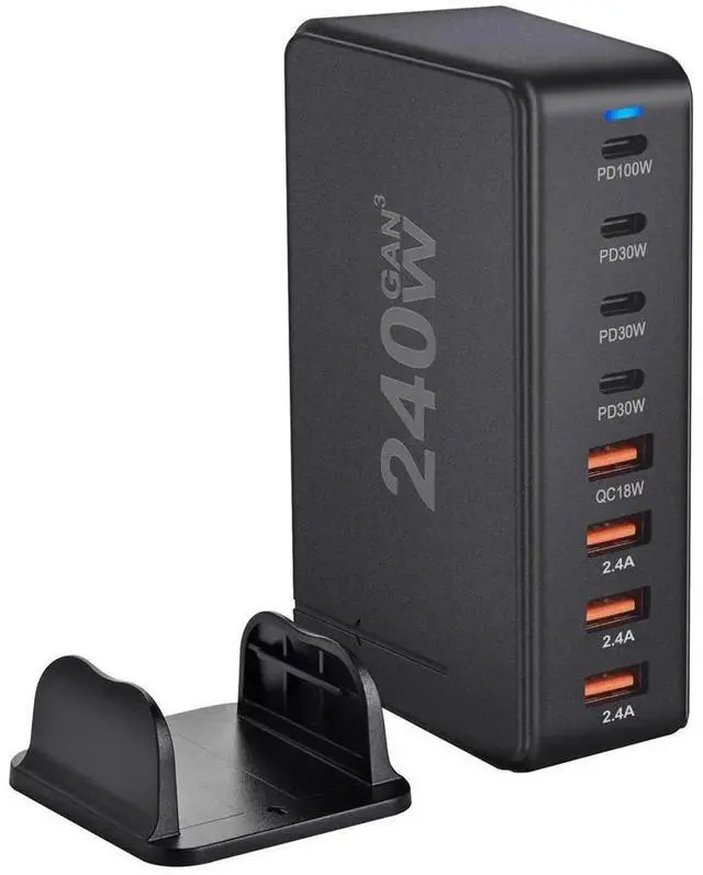 Main image of WRIARICH 8 Port USB C Charger 240W PD 3.0 QC3.0 USB C Desk Charger Portable Adapter Charging Station Hub Compatible with iPhone 15/14/13/13 Pro Max/MacBook/iPad Pro/Galaxy