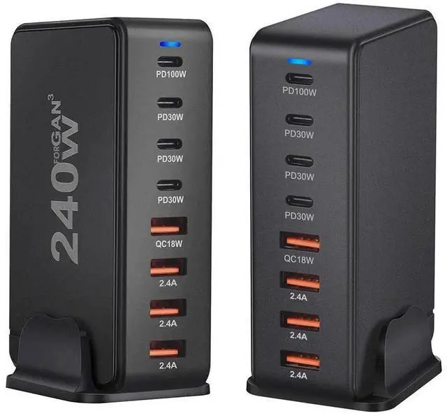 Main image of WRIARICH 240W USB C Charging Station Hub, GaN PPS Fast Travel Charger for MacBook Pro/Air, Chromebook, GalaxyBook, Pixelbook, Surface, iPad Pro, Steam Deck, and More