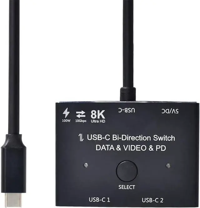 Main image of Upgrade Version USB-C Switch Supports 4K@120Hz 8K@30Hz Video / 10Gbps Data Transfer / 100W Charging Compatible with Thunderbolt