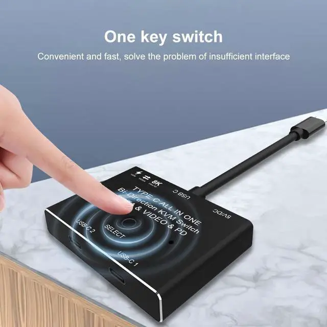 Alt view image 3 of 7 - Upgrade Version USB-C Switch Supports 4K@120Hz 8K@30Hz Video / 10Gbps Data Transfer / 100W Charging Compatible with Thunderbolt
