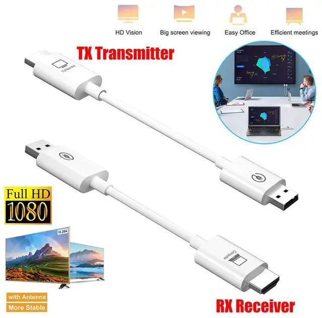 Main image of Wireless HDMI Transmitter and Receiver, Portable Wireless HDMI Extender Kit 5GHz Stable for Video/Audio to Monitor, Projector, HDTV, Wireless HDMI Extender for Laptop, PC, Camera, Blu-ray, PS5