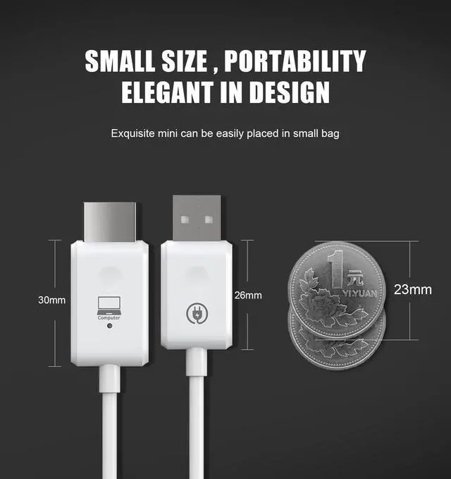 Alt view image 7 of 7 - Wireless HDMI Transmitter and Receiver, Portable Wireless HDMI Extender Kit 5GHz Stable for Video/Audio to Monitor, Projector, HDTV, Wireless HDMI Extender for Laptop, PC, Camera, Blu-ray, PS5