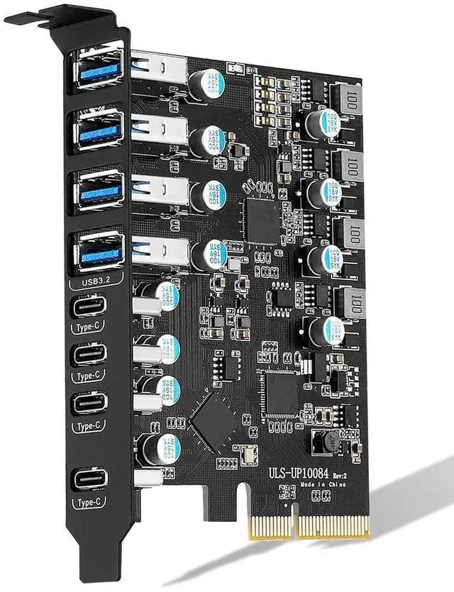 Main image of WRIARICH (4X USB 3.2 A,4X USB C) 8 Port PCIE Expansion Card, USB 3.2 Superspeed 10Gbps Front Expansion Card, Internal USB Hub Converter for Win XP Win7 Win 8 Win 10 Win 11 Linux