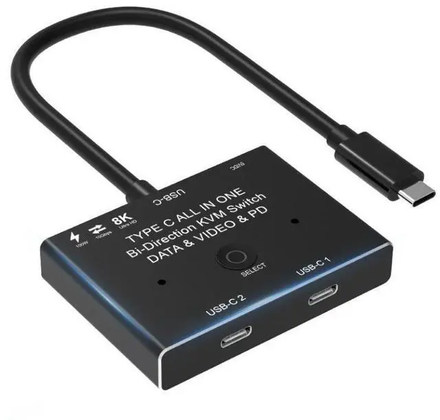 Main image of WRIARICH USB-C USB3.1 Type-C 8K Switch Bi-Direction 8K@30Hz 4K@120Hz Power Delivery 100w 10Gbps Data Transfer Multi-Function Splitter Converter (8K)