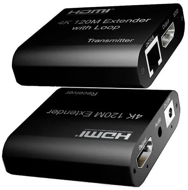 Main image of WRIARICH 4K 120M HDMI Extender by RJ45 Ethernet Cat5e Cat6 Cat7 Cable Converter TX RX Support HDMI Loopout, Audio - HDMI Transmitter and Receiver Extender Adapter