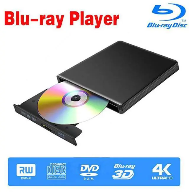 Main image of WRIARICH Aluminum Blu Ray Player Drive, External USB 3.0 Portable CD/DVD+/-RW Drive/DVD Blu Ray Player for Laptop CD ROM Burner for Laptop Desktop PC Windows Linux OS Apple Mac Black