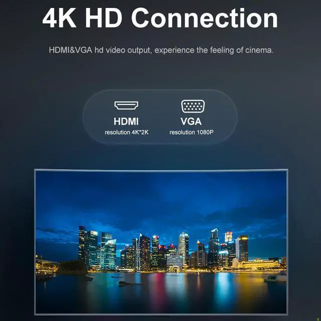Alt view image 7 of 7 - WRIARICH Display 14 in 1 USB C Hub with VGA HDMI & DP, PD3.0, Ethernet, SD TF Card Reader, 5 USB Port, Mic/Audio,Ethernet Type C Adapter Docking Station Compatible for MacBook Air Pro and More