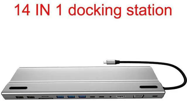 Main image of 14 in 1 USB C Adapter for MacBook Pro/MacBook Air 2020 2019 2018 13" 15" 16", USB-C Hub with USB3.0/2.0, USB C to SD/TF Card Reader and 87W Thunderbolt PD Port, 4K HDMI Output, VGA,3.5mm Jack hole