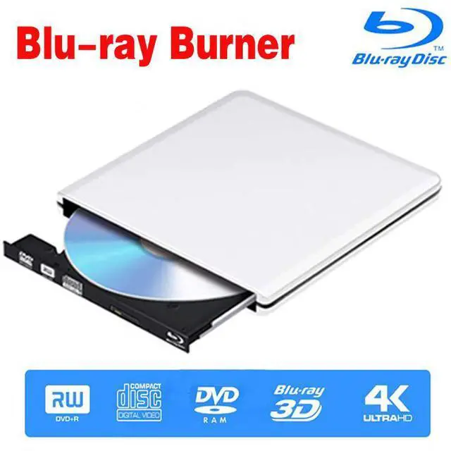 Main image of WRIARICH Aluminum Blu Ray Burner Player Drive, External USB 3.0 Portable CD/DVD+/-RW Drive/DVD Blu Ray Player for Laptop CD ROM Burner for Laptop Desktop PC Windows Linux OS Apple Mac Silver