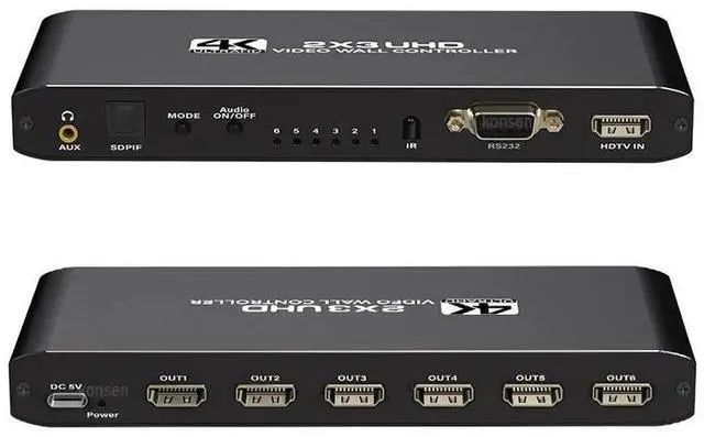 Main image of WRIARICH 4K 2x3 Video Wall Controller Splitter 14 Display Modes viewer, Video Wall Processor with RS232 Control Support 1x1, 1x2, 1x3, 1x4, 1x5,1x6, 2x1, 2x2, 2x3, 3x1, 3x2, 4x1,5x1, 6x1
