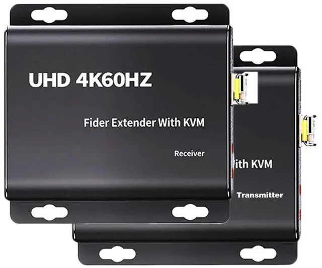 Main image of WRIARICH 4K HDMI KVM Extender Fiber Converters LC Up to 20Km, HDMI USB KVM Over Fiber Extender, Uncompressed 10G SFP Transceivers Included, Support KVM,4Kx2K,IR Control, Transmitter and Receiver