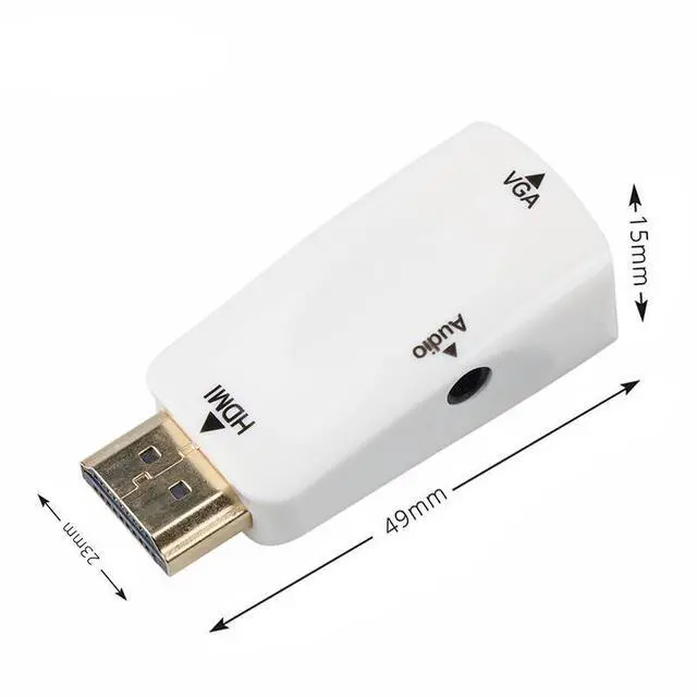 Alt view image 2 of 7 - WRIARICH HDMI to VGA Video Adapter Converter, Gold-Plated 1080P HDMI to VGA Adapter Converter for PC, Laptop, Desktop,DVD,TV,TV Box-White