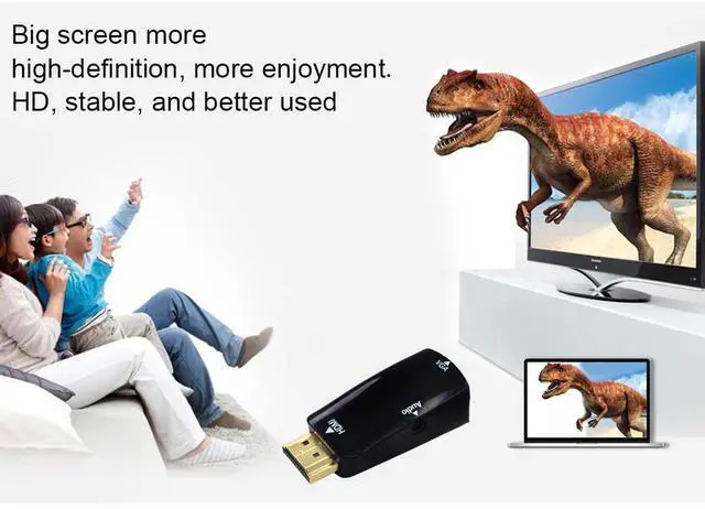 Alt view image 6 of 7 - WRIARICH HDMI to VGA Video Adapter Converter, Gold-Plated 1080P HDMI to VGA Adapter Converter for PC, Laptop, Desktop,DVD,TV,TV Box-White