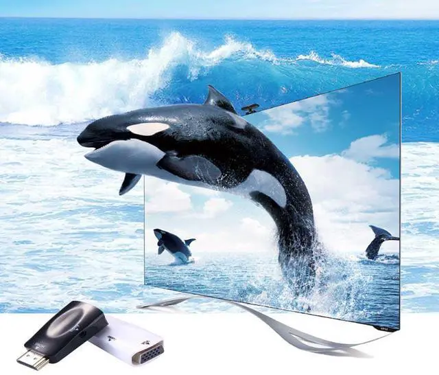 Alt view image 6 of 7 - WRIARICH HDMI to VGA Video Adapter Converter, Gold-Plated 1080P HDMI to VGA Adapter Converter for PC, Laptop, Desktop,DVD,TV,TV Box-Black