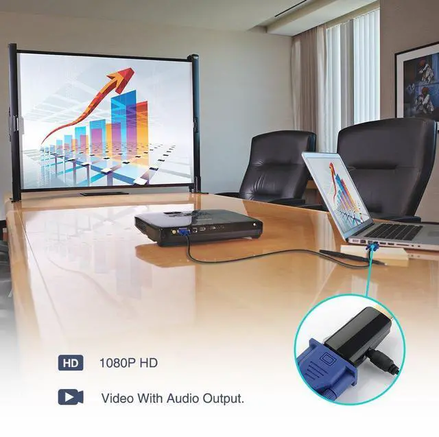 Alt view image 7 of 7 - WRIARICH HDMI to VGA Video Adapter Converter, Gold-Plated 1080P HDMI to VGA Adapter Converter for PC, Laptop, Desktop,DVD,TV,TV Box-Black